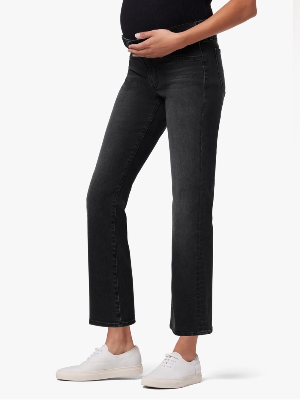 JOE'S Jeans Maternity The Icon Delphine Cropped Bootcut Black Denim Size 30